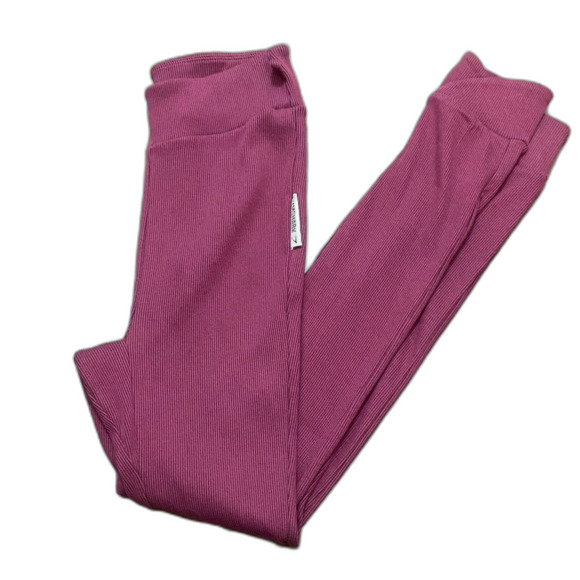 Gymshark Pants - Gymshark Slounge Ribbon Ribbed Leggings in Dark Ruby